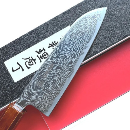 Faca Wave Santoku Damasco 67 camadas 165 mm
