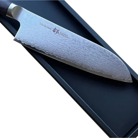 Faca Shikisai Damasco Santoku 165 mm