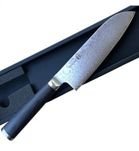 Faca japonesa Shizu Hamono Shikisai Damasco Santoku 165 mm online