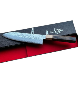 Faca Kotetsu (Seki) Santoku Damasco 180 mm, lâmina é acabada martelado