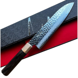 Faca Kotetsu (Seki) Santoku Damasco 180 mm, lâmina é acabada martelado