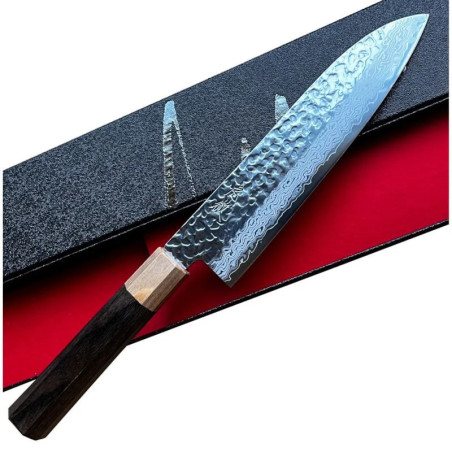 Faca Kotetsu (Seki) Santoku Damasco 180 mm, lâmina é acabada martelado