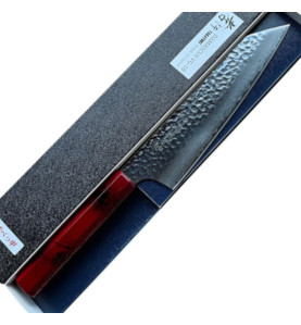 Faca Sakai Takayuki Nanairo Kengata 190 mm em aço de Damasco