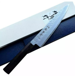 Faca Takayuki Nashiji Gyuto 210 mm, lâmina San Mai aço inóxidavel VG10