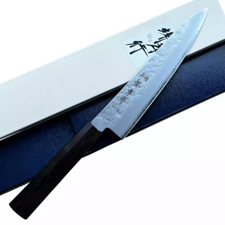 Faca Takayuki Nashiji Gyuto 210 mm, lâmina San Mai aço inóxidavel VG10
