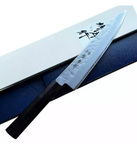 Faca Takayuki Nashiji Gyuto 210 mm, lâmina San Mai aço inóxidavel VG10