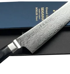Faca Takayuki Seigaiha Damasco 45 camadas chef 210 mm