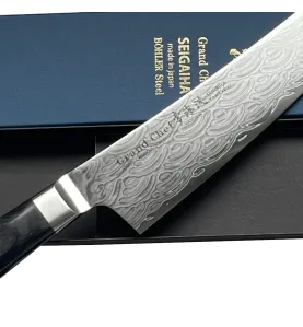 Faca Takayuki Seigaiha Damasco 45 camadas chef 210 mm