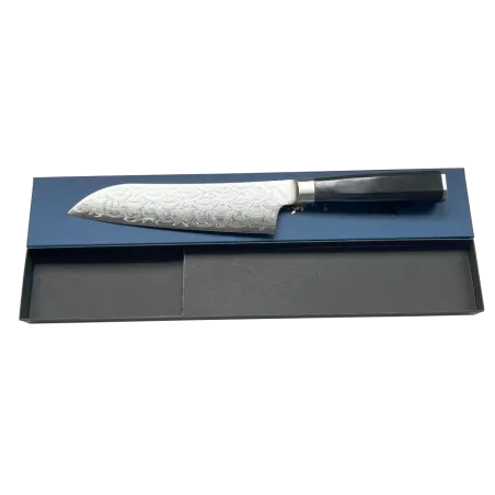 Faca Takayuki Seigaiha Damasco 45 camadas Santoku 180 mm