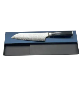 Faca japonesa da cozinha Takayuki Seigaiha Damasco 45 camadas Santoku