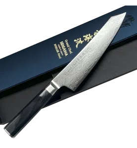 Faca japonesa Takayuki Seigaiha Kengata Damasco 45 camadas 190 mm