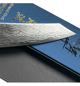 Faca japonesa Takayuki Seigaiha Kengata Damasco 45 camadas 190 mm