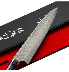 Faca Takeshi Saji VG10 Cross Tsuchime Kurouchi Gyuto 210 mm