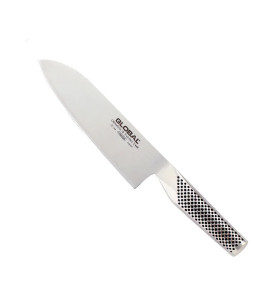 Faca Global Santoku G-46, um design original do Japão, uso múltiplo.