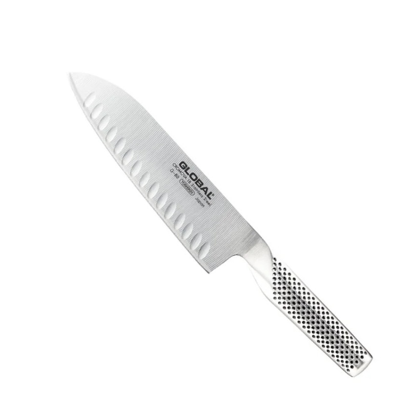 Faca Global G-80 Santoku alveiolado