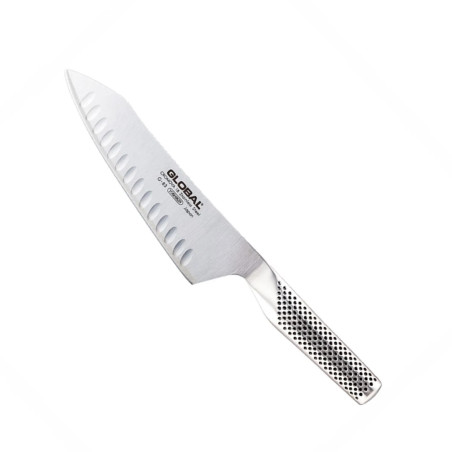 Faca Global G-83 de chef oriental alveolado com lâmina de 180 mm