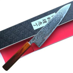 Faca Hokiyama Bokusui Wave Rou Damasco 67 capas cozinheiro 210 mm
